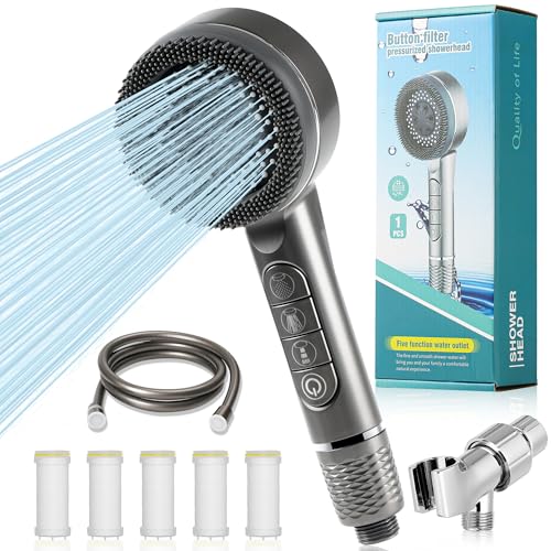 Duschkopf mit Filter, Brausekopf Dusche mit Schlauch und Halterung, Duschbrause Hochdruck 3 Strahlarten mit Duschschlauch 1,5M und Filtration für Entfernen vom harten Wasser Rest-Chlor Duschkopf mit Filter, Brausekopf Dusche mit Schlauch und Halterung, Duschbrause Hochdruck 3 Strahlarten mit Duschschlauch 1,5M und Filtration für Entfernen vom harten Wasser Rest-Chlor von Zouway