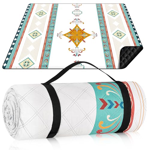 Picknickdecke Wasserdicht 200x200cm, Stranddecke Sandfrei XXL für 4-6 Personen, Camping Decke Wasserfest mit Tragegriff, Leicht & Tragbar Picnic Blanket Faltbare für Strand, Picknick & Camping (Grün) von Zouway