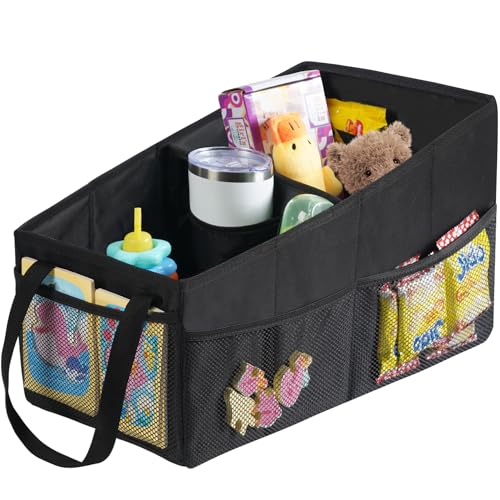 Zouway Auto Organizer Kinder, Autositz Organizer Rücksitz & Beifahrersitz, Zusammenklappbar Aufbewahrungsbox mit Griffen und Mehreren Netztaschen für Spielzeug Bücher Snacks Wasserbecher Zouway Auto Organizer Kinder, Autositz Organizer Rücksitz & Beifahrersitz, Zusammenklappbar Aufbewahrungsbox mit Griffen und Mehreren Netztaschen für Spielzeug Bücher Snacks Wasserbecher von Zouway