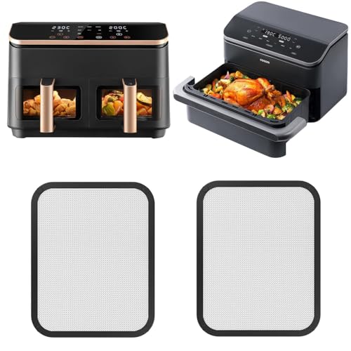 Edelstahl Spritzschutz Heißluftfritteuse für COSORI Dual Blaze TwinFry 10L/ Cosori CAF-R901-AEU 8,5L, Heißluftfritteuse Zubehör für 2 Kammern Dual Zone Air fryer 8,5L, Cosori Airfryer Zubehör von Zouwel