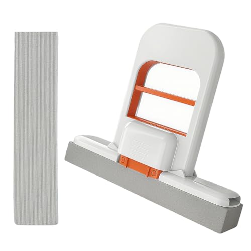 Faltbarer Mini-Schreibtisch-Mopp mit 1 Ersatzschwamm, selbstquetschender Schwamm-Mopp für Nass- und Trockenreinigung, tragbarer kleiner Wischmopp für Küchenarbeitsplatten, Badezimmerfliesen, Glas und von Zouwel