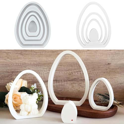 Silikonformen Gießformen Ostern, DIY Silikonform Frühling Ostern, Set mit 4 Ostereiformen für Osterdeko Frühlingsdeko (B) von Zouwel