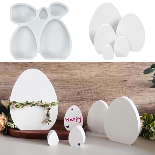 Silikonformen Gießformen Ostern, DIY Silikonform Frühling Ostern, Set mit 5 Ostereiformen für Osterdeko Frühlingsdeko (A) von Zouwel
