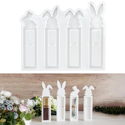 Silikonformen Gießformen Ostern Hase, Silikonform Frühling Gießform mit Herz, Gießformen Silikon Frühling, Giessform Osterhase Zum Gießen für Giessformen Dekoration (Silikonform C) von Zouwel