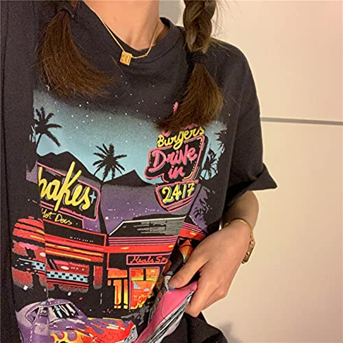Zouyuan T-Shirts 90er Jahre Streetwear Oansatz Kurzarm Top Kleidung Vintage Nachtclub Drucken Harajuku Streetwear Tshirt Punk Zouyuan T-Shirts 90er Jahre Streetwear Oansatz Kurzarm Top Kleidung Vintage Nachtclub Drucken Harajuku Streetwear Tshirt Punk von Zouyuan