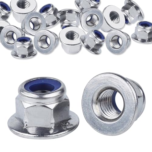 Zovator 35 Stück Sechskantmuttern mit Flansch-selbstsichernd M5 Flanschmuttern DIN 6926 Edelstahl Rostfrei A2 V2A Kontermuttern Befestigungselemente Stopmuttern Regelgewinde Sechskantmuttern von Zovator