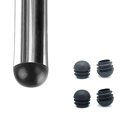 Zoyay Schwarz Hälfte kugelförmig Rohrstopfen,Lamellenstopfen Rohrabdeckung aus PE Kunststoff für Runde Röhre Hockerbeine,Stuhlbein Endstopfen, Metallrohren Tischbein Kappen-4 Stück_35mm von Zoyay