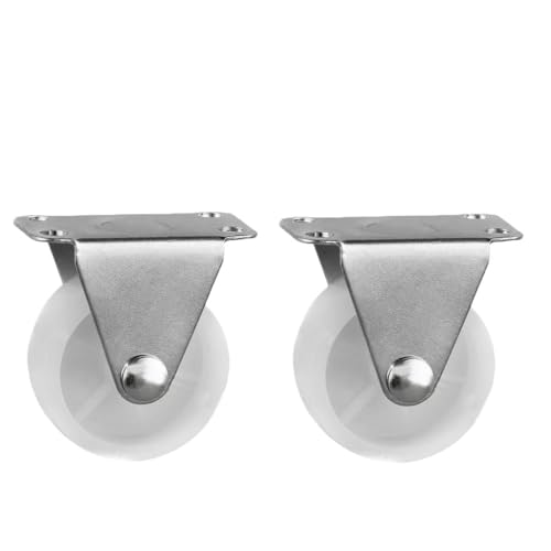 MöBelrollen 1,97 Zoll Haushaltsrollen, Universalrad, Bockrollen, Schwerlastrollen mit Platte, Feststell-Metallläufer ohne Bremsrad, Weiß tragkraft(White-GDL-2pcs) von Zpengtai