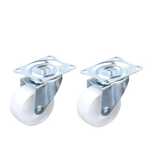 MöBelrollen 1,97 Zoll Haushaltsrollen, Universalrad, Bockrollen, Schwerlastrollen mit Platte, Feststell-Metallläufer ohne Bremsrad, Weiß tragkraft(White-WXL-2pcs) von Zpengtai