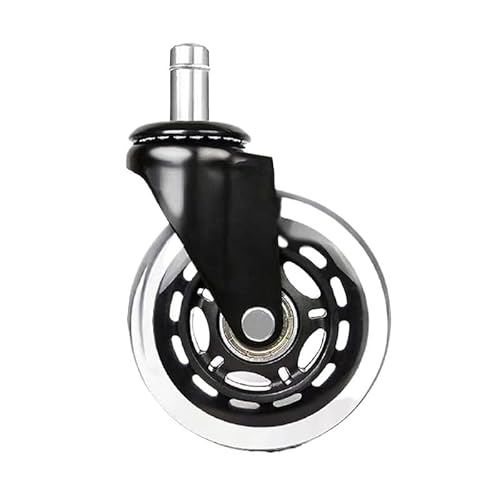 MöBelrollen 2 2.5 3 4 Zoll PU Universal Silent Wheel Computer Executive Bürostuhl Transparente Möbel Industrielle bewegliche Bremsrolle tragkraft(Mobile type,4inch-rod11mm) von Zpengtai