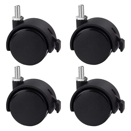 MöBelrollen 4-teilige Hochleistungsrollen, Lenkrollen mit Bremsen, austauschbare Lenkrollen for Möbel und Werkbankwagen tragkraft(Threaded-2inch) von Zpengtai