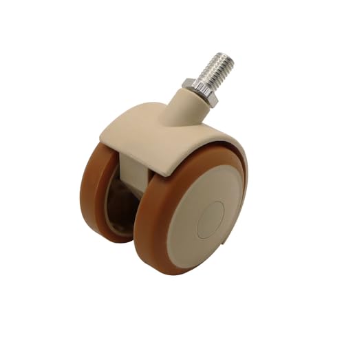 MöBelrollen 4-teilige Lenkrollen mit Gummigewinde, M6/M8-Lenkspindel for Austauschen, Doppellenkrollen mit Feststellbremse tragkraft(M8x15mm) von Zpengtai