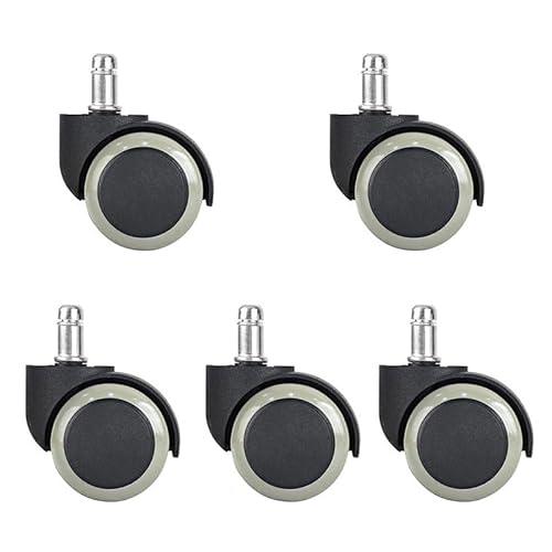 MöBelrollen 5 stücke 2 Zoll Universal Lenkrollen Ersatz Gaming Stuhl Bürostuhl Rollen Trolley Rollen Möbel Hardware tragkraft(5pcs Gray) von Zpengtai