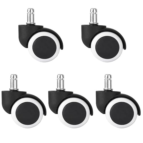 MöBelrollen 5 stücke 2 Zoll Universal Lenkrollen Ersatz Gaming Stuhl Bürostuhl Rollen Trolley Rollen Möbel Hardware tragkraft(5pcs White) von Zpengtai