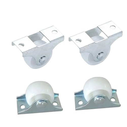 MöBelrollen Weiße Schiene Bockrollen 1 Zoll Caster Starkes Kunststoffrad Kleines Einwegrad Hardware-Zubehör Möbelrollen tragkraft(10Pcs) von Zpengtai