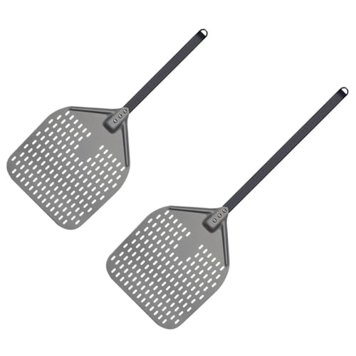 Pizzaschaufel 1 Stück 12 14 Zoll große Lange Aluminium-Pizzaschaufel mit langem Griff, Zubehör, Pizza-Paddelspatel, antihaftbeschichteter runder Pfannen-Backwender backen(14inch 66cm B) von Zpengtai