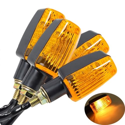 Zpengtai Blinker Motorrad 4 Stücke Universal Motorrad Blinker Licht Blinker Birne 12 V 10 W Bernstein Motorrad Blinker(Amber Cover) von Zpengtai