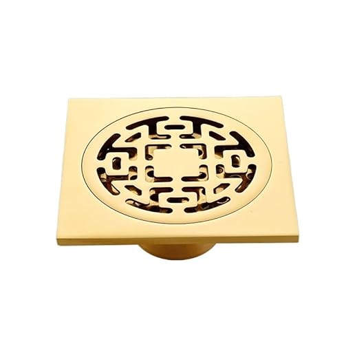 Zpengtai Bodenablauf Goldener Duschablauf Badezimmer Bodenablauf Waschmaschine Abfallablauf Quadratischer Bodenablauf Sieb Abdeckung Rost Abfall abflusssieb(Golden A1) von Zpengtai