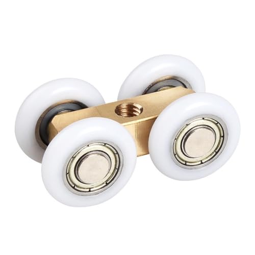 Zpengtai Duschkabine Rollen 1 Pcs Dusche Zimmer Kupfer Vier-Rad Hängen Pulley Roller for Badezimmer Glas Rutsche Tür wasserdichte Lager Kran Wc tür DuschtüRrollen von Zpengtai