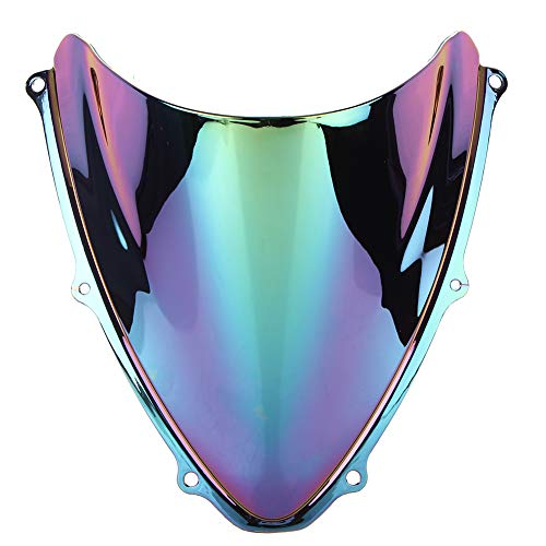 Zpengtai Motorrad Windschutzscheibe Motorrad Abs Windschutzscheibe Windschutzscheibe Double Bubble Wind Shield Fit Verwendung for Suzuki GSXR600 GSXR750 2006 2007 6 Farben(Deep-Iridium) von Zpengtai