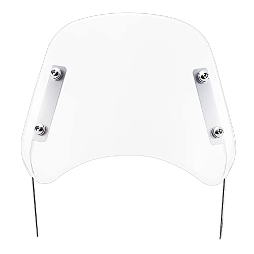 Zpengtai Motorrad Windschutzscheibe Universal Retro Scheinwerfer Windschutzscheiben Wind Deflector Verkleidung Instrument Visier(Clear) von Zpengtai