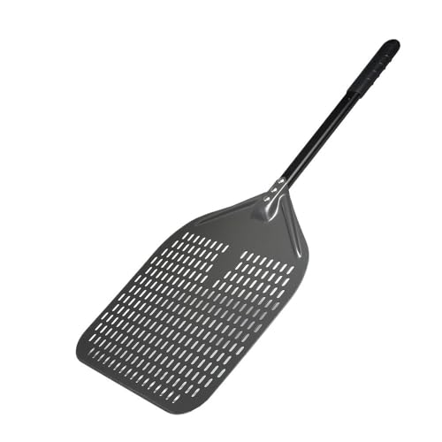 Zpengtai Pizzaschaufel 12/13/14/16 Zoll Pizza Peel Perforierte Pizza Schaufel Retangular Pizza Paddel Mit Aluminium Legierung Griff Pizza Peel backen(13inch 75cm Black) von Zpengtai