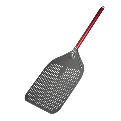Zpengtai Pizzaschaufel 12/13/14/16 Zoll Pizza Peel Perforierte Pizza Schaufel Retangular Pizza Paddel Mit Aluminium Legierung Griff Pizza Peel backen(13inch 75cm Red) von Zpengtai