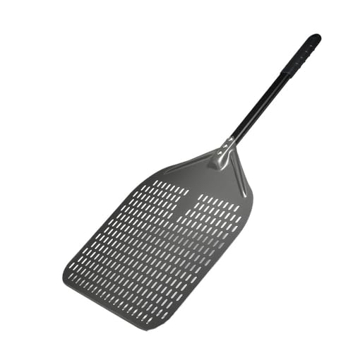 Zpengtai Pizzaschaufel 12/13/14/16 Zoll Pizza Peel Perforierte Pizza Schaufel Retangular Pizza Paddel Mit Aluminium Legierung Griff Pizza Peel backen(14inch 78cm Black) von Zpengtai