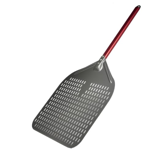 Zpengtai Pizzaschaufel 12/13/14/16 Zoll Pizza Peel Perforierte Pizza Schaufel Retangular Pizza Paddel Mit Aluminium Legierung Griff Pizza Peel backen(14inch 78cm Red) von Zpengtai