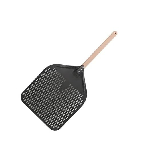 Zpengtai Pizzaschaufel 12/14 Zoll Pizzaschaufel aus perforiertem Aluminium mit abnehmbarem Griff, antihaftbeschichteter Backschaufel, Spachtel, Wender, Zubehör backen(35cm Black 40cm H) von Zpengtai
