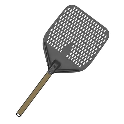 Zpengtai Pizzaschaufel 12 Zoll Aluminium Pizza Peel Perforierte Pizza Schaufel Pizza Paddel Spachtel Mit Antihaft-Griff backen(12inch Hard Anodized) von Zpengtai