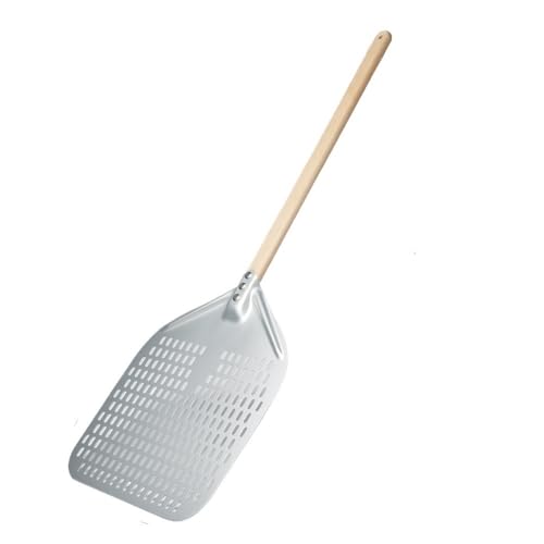 Zpengtai Pizzaschaufel 14/13/12 Zoll Pizza Peel Holz Griff Eloxiert Pizza Schaufel Retangular Pizza Paddel backen(12 inch and Brush) von Zpengtai