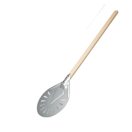 Zpengtai Pizzaschaufel 7/8/9 Zoll Perforierte Pizza Peel Eloxiert Holz Griff Kurze Pizza Schaufel Pizza Schaufel Paddel backen(8 inch 74cm) von Zpengtai