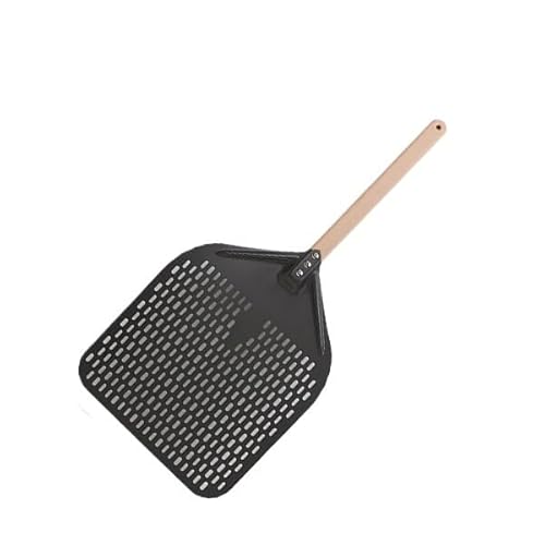 Zpengtai Pizzaschaufel Aluminium Pizza Schaufel Peel Lifter Werkzeuge rutschfeste Holzgriff Kuchen Brot Paddel Käse Cutter Backen Turner Zubehör backen(30cm Black 40cm H) von Zpengtai