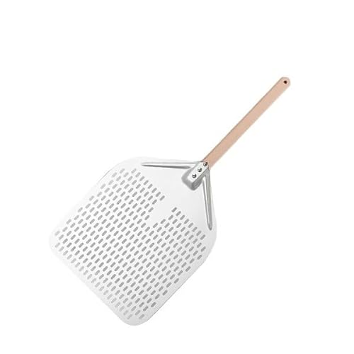 Zpengtai Pizzaschaufel Aluminium Pizza Schaufel Peel Lifter Werkzeuge rutschfeste Holzgriff Kuchen Brot Paddel Käse Cutter Backen Turner Zubehör backen(30cm Silver 40cm H) von Zpengtai