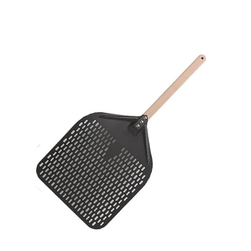 Zpengtai Pizzaschaufel Aluminium Pizza Schaufel Peel Lifter Werkzeuge rutschfeste Holzgriff Kuchen Brot Paddel Käse Cutter Backen Turner Zubehör backen(35cm Black 40cm H) von Zpengtai