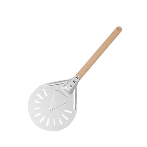 Zpengtai Pizzaschaufel Aluminium Pizza Schaufel Peel Lifter Werkzeuge rutschfeste Holzgriff Kuchen Brot Paddel Käse Cutter Backen Turner Zubehör backen(8inch 40cm H) von Zpengtai