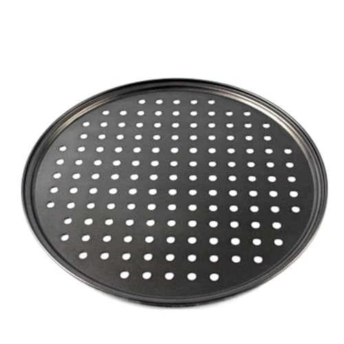 Zpengtai Pizzateller 1 Stück 26/28 / 32CM Kohlenstoffstahl Antihaft-Pizza-Backform Mesh Tablett Platte Runde Tiefe Schale Pizzaform Backformen Backwerkzeug Durchmesser(26cm) von Zpengtai