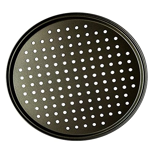 Zpengtai Pizzateller 1 Stück 26/28 / 32CM Kohlenstoffstahl Antihaft-Pizza-Backform Mesh Tablett Platte Runde Tiefe Schale Pizzaform Backformen Backwerkzeug Durchmesser(32cm) von Zpengtai