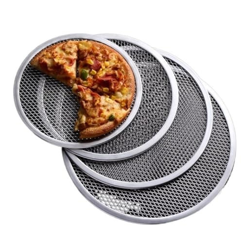 Zpengtai Pizzateller 1 Stück Antihaft-Pizza-Siebpfanne Aluminium-Metallnetz Backformen Küchenhelfer Pizzapfanne Päuel Pizzaschieber Pizza Durchmesser(8 inch-20.3cm) von Zpengtai