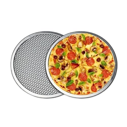 Zpengtai Pizzateller 1 Stück Antihaft-Pizza-Siebpfanne Backblech Net Küchenhelfer Nahtloses Aluminiumgitter Grill Pizza Gebäck Backformen Werkzeug 6-22 Zoll Durchmesser(14inch) von Zpengtai