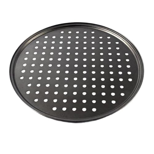 Zpengtai Pizzateller 24,5/26/28/32 cm Antihaft-Pizza-Backform aus Karbonstahl, Backform, Tiefe Platte, Werkzeuge, Tablett, runde Backform Durchmesser(32cm with Hole) von Zpengtai