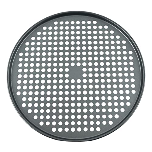 Zpengtai Pizzateller 37 cm rundes Pizzablech Antihaft-Pizza-Backblech Edelstahl-Pizza-Backform mit Luftloch-Backformen Pizza-Zubehör Durchmesser(Dark Gray) von Zpengtai
