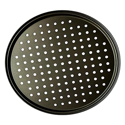 Zpengtai Pizzateller Backformen Kohlenstoffstahl Backwerkzeug Antihaft-Backform 26/28 / 32CM Pizza Mesh Tray Plate Round Deep Dish Pizza Pan Tray Mold Durchmesser(28cm) von Zpengtai