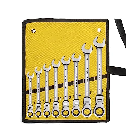 Zpengtai RatschenschlüSsel Set Ratschenschlüssel-Set mit flexiblem Kopf – metrische Ratschen-Maulschlüssel, Zahnradschlüssel-Set, Autoschlüssel-Reparatur-Werkzeug-Set Satz(8 pcs) von Zpengtai
