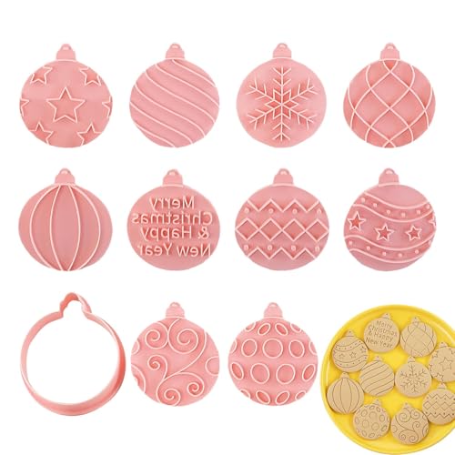 Christmas Cookie, Holiday Cartoon Light, Bulb Cookie Press, Holiday Baking Supplies, Ornament Cookie, 10x Christmas Ornament Cookie Set for Festive Baking Supplies von Zqkimzi