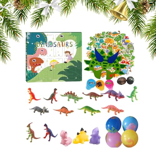Dinosaurier Advent - 27x27x3.3cm Ornament Kalender für pädagogische Spaß, realistische Tierspielzeug mit Familiennachtfunktion, Dinosaurier -Set für, Mädchen, Jugendliche, Erwachsene zu Hause, von Zqkimzi