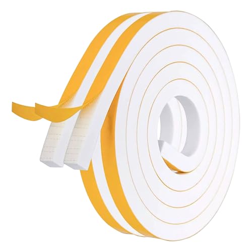Door Weather Stripping, 16Ft Adhesive Foam Tape, Soundproofing & Insulating Strip, Strong Draft Stopper, Ideal for Front Doors, Window, Garage, RV, Car, Shower, and Glass Frames, 15x15cm Door Weather Stripping, 16Ft Adhesive Foam Tape, Soundproofing & Insulating Strip, Strong Draft Stopper, Ideal for Front Doors, Window, Garage, RV, Car, Shower, and Glass Frames, 15x15cm von Zqkimzi