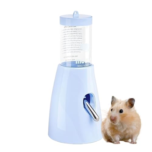 Hamster Water Bottle, 80ml Leak-Proof Drinker with Stand, Open-Bottom Pet Water Dispenser for Gerbil Bunny Hedgehog Squirrel Indoor Cage Hydration, Transparent, 17x8x8cm von Zqkimzi