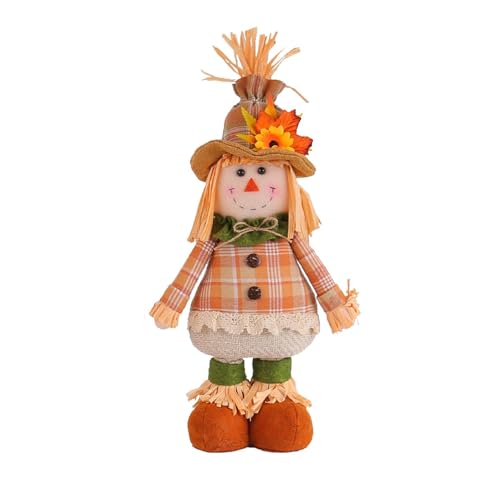 Herbstliche Thanksgiving-Dekoration | Lustige Ausgestopfte Vogelscheuchenskulptur | Vogelscheuchenpuppe, Strohhut-Wichtelpuppe, Vogelscheuche Mit Flexiblen Beinen, Schlafzimmer-Kinderzimmer-Dekoration Herbstliche Thanksgiving-Dekoration | Lustige Ausgestopfte Vogelscheuchenskulptur | Vogelscheuchenpuppe, Strohhut-Wichtelpuppe, Vogelscheuche Mit Flexiblen Beinen, Schlafzimmer-Kinderzimmer-Dekoration von Zqkimzi